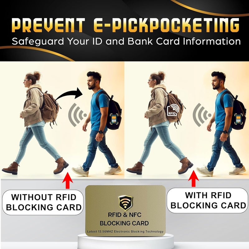 SaiTech IT 20 Pack RFID Cards One Card Protects Entire Wallet Purse For Men & Women, Contactless Bank Debit Credit Card Protector ID ATM Guard Card – Golden - Image 3